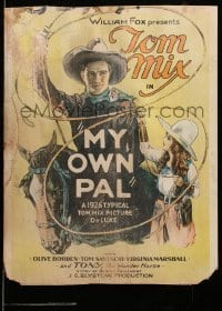 2s136 MY OWN PAL WC '26 art of cowboy Tom Mix with lasso riding Tony + pretty Virginia Marshall!
