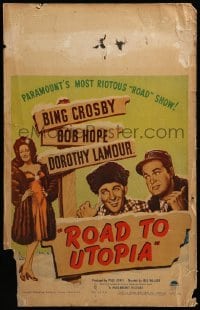 2s160 ROAD TO UTOPIA WC '45 art of Bob Hope, sexy Dorothy Lamour & Bing Crosby!