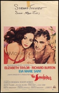 2s167 SANDPIPER WC '65 great romantic close up art of Elizabeth Taylor & Richard Burton!