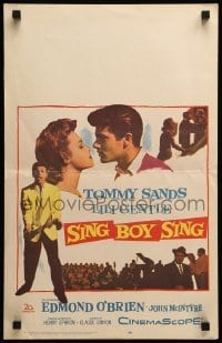2s169 SING BOY SING WC '58 romantic close up of Tommy Sands & Lili Gentle, rock & roll!