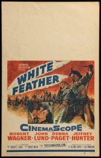 2s195 WHITE FEATHER WC '55 art of Robert Wagner & Native American Debra Paget!