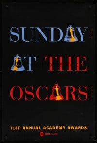 2t039 71ST ANNUAL ACADEMY AWARDS heavy stock 1sh '99 Sunday at the Oscars, cool ringing bell design