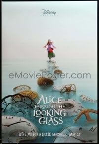 2t074 ALICE THROUGH THE LOOKING GLASS teaser DS 1sh '16 Walt Disney, Lewis Carroll, Mia Wasikowska!