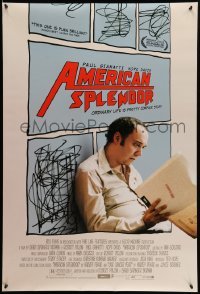2t098 AMERICAN SPLENDOR DS 1sh '03 Paul Giamatti as Harvey Pekar, cool comic book design!