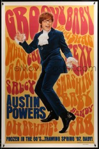 2t107 AUSTIN POWERS: INT'L MAN OF MYSTERY teaser 1sh '97 Mike Myers is frozen in the 60s!