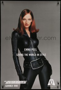 2t113 AVENGERS teaser 1sh '98 sexy Uma Thurman as Emma Peel - saving the world in style!