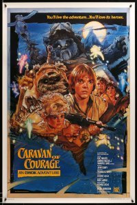 2t015 CARAVAN OF COURAGE style B int'l 1sh '84 An Ewok Adventure, Star Wars, art by Drew Struzan!