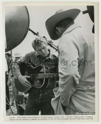 2w129 BABY THE RAIN MUST FALL candid 8.25x10 still '65 Steve McQueen playing guitar on the set!