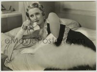 2w156 FORBIDDEN 6.75x9.5 still '32 glamorous Barbara Stanwyck on bed, Frank Capra