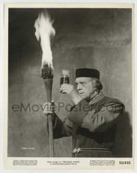 2w157 BLACK CASTLE 8x10 still '52 Boris Karloff looking at bottle contents by torch light!