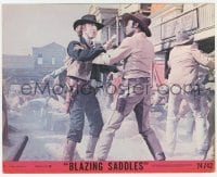 2w013 BLAZING SADDLES 8x10 mini LC #5 '74 c/u of Cleavon Little & Gene Wilder during bandit raid!
