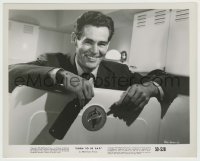 2w172 BORN TO BE BAD 8x10.25 still '50 close up of Robert Ryan smiling with beer by refrigerator!