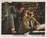 2w017 BREAKFAST AT TIFFANY'S color 8x10 still '61 Peppard laughs with Audrey Hepburn in library!