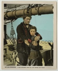 2w020 CAPTAINS COURAGEOUS color 8x10 still '37 best c/u of Spencer Tracy & Freddie Bartholomew!