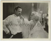 2w287 DINNER AT 8 8x10 still '34 close up of sexy Jean Harlow handing jewelry to Wallace Beery!