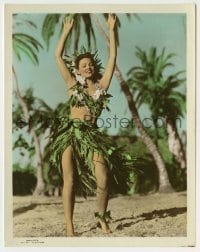2w033 GENE TIERNEY color glos 8x10 still '42 sexiest full-length tropical portrait in Son of Fury!