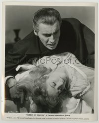 2w440 HORROR OF DRACULA 8x10 still '58 great close up of Christopher Lee & his victim, Hammer