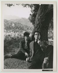 2w446 HOW GREEN WAS MY VALLEY 8x10.25 still '41 Walter Pidgeon smoking pipe by McDowall under tree