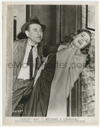 2w461 I BECAME A CRIMINAL 8x10.25 still '48 close up of scared Sally Gray grabbed by guy at door!