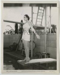 2w469 IN CALIENTE 8x10.25 still '35 sexy Dolores del Rio in skimpy outfit on diving board by pool!