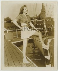 2w524 JUNE ALLYSON 8.25x10 still '40s wearing sexy outfit putting her leg on boat at dock!