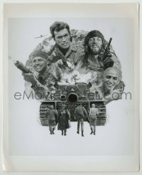 2w531 KELLY'S HEROES 8x10 still '70 art of Clint Eastwood, Sutherland, Savalas & Rickles from 1sh!