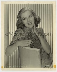 2w556 LANA TURNER 8x10.25 still '40s great seated smiling close up of the beautiful MGM star!