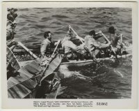 2w590 LOST CONTINENT 8x10.25 still '51 cool image of four men rowing canoe, dinosaur sci-fi!