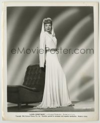 2w601 LOVER COME BACK 8.25x10 still '46 full-length portrait of Lucille Ball in long gown!