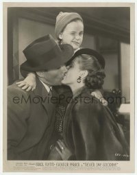 2w699 NEVER SAY GOODBYE 8x10.25 still '46 young Patti Brady winks as Errol Flynn kisses Parker!