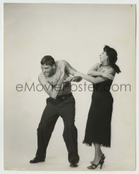 2w812 ROSE TATTOO 7.5x9.5 still '55 great c/u of Anna Magnani slapping barechested Burt Lancaster!