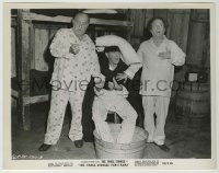 2w925 THREE STOOGES FUN-O-RAMA 8x10.25 still '59 Moe Howard, Larry Fine & Joe Besser in pajamas!