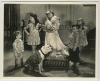 2w943 TOUGH WINTER 8x10 still '30 Mary Ann Jackson models coat for Our Gang Kids & Pete the Dog!