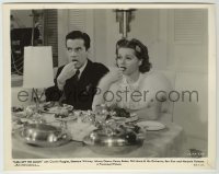 2w947 TURN OFF THE MOON 8x10.25 still '37 c/u of Johnny Downs & Eleanor Whitney eating dinner!
