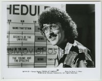 2w950 UHF 8x10.25 still '89 close up of Weird Al Yankovic with wacky TV program schedule!