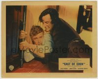 2w027 EAST OF EDEN color English FOH LC '55 c/u of James Dean & Timothy Carey fighting in brothel!