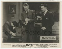 2w809 ROPE English FOH LC R58 James Stewart with gun between Dall & Granger, Alfred Hitchcock!