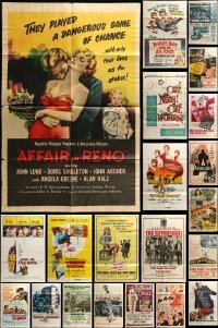 2x015 LOT OF 64 FOLDED ONE-SHEETS '40s-70s great images from a variety of different movies!