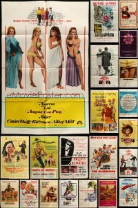 2x028 LOT OF 42 FOLDED ONE-SHEETS '60s-70s great images from a variety of different movies!