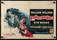 2y158 PICNIC Belgian '56 great art of barechested William Holden & sexy long-haired Kim Novak!