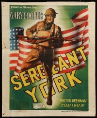 2y165 SERGEANT YORK Belgian '46 WWI, completely different artwork soldier Gary Cooper & U.S. flag!