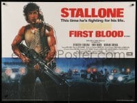 2y633 FIRST BLOOD British quad '82 artwork of Sylvester Stallone as John Rambo by Drew Struzan!