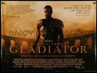 2y641 GLADIATOR DS British quad '00 Russell Crowe in Ancient Rome, directed by Ridley Scott!