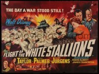2y664 MIRACLE OF THE WHITE STALLIONS British quad '63 Walt Disney, Lipizzaner stallions&soldiers art