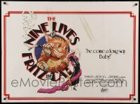 2y669 NINE LIVES OF FRITZ THE CAT British quad '74 Robert Crumb, art of smoking cartoon cat!