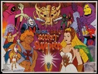 2y688 SECRET OF THE SWORD British quad '85 Masters of the Universe, He-Man, She-Ra, Skeletor!