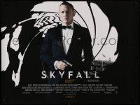 2y690 SKYFALL DS British quad '12 cool image of Daniel Craig as Bond with gun, the newest 007!