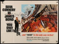 2y707 YOU ONLY LIVE TWICE British quad '67 art of Sean Connery as James Bond by Frank McCarthy!