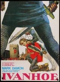 2y343 IVANHOE, THE NORMAN SWORDSMAN Danish '74 La Spada Normanna, art of Mark Damon in peril!