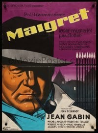 2y355 MAIGRET & THE ST. FIACRE CASE Danish '61 Delannoy's Maigret et l'affaire Saint-Fiacre, Gabin